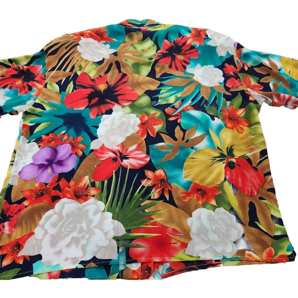Liz Claiborne Collection 100% Silk Blouse Womens Size 10 Button Up Floral Pocket - Picture 5 of 6